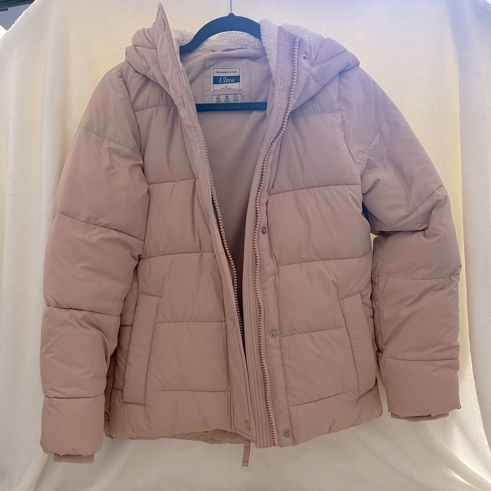 Abercrombie & Fitch Pink Puffer Jacket